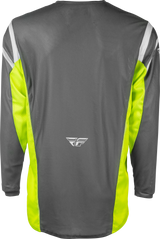 Fly Racing Kinetic Mesh Center Jersey Grey/White/Hi Vis 2X for ATV and Dirt Bikes
