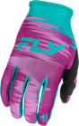 Fly Racing Girl's Lite Gloves Pink/Turquoise - Youth Motorcycle & BMX Gloves, Touch Screen Compatible