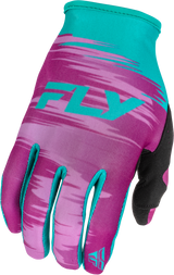 Fly Racing Women's Lite Gloves Pink/Turquoise XL – Lightweight Racing Gloves for Motocross and Off-Road Vehicles