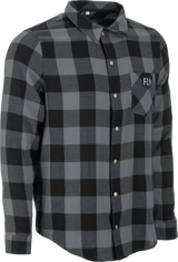 Fly Racing Tek Flannel Black/Grey Sm - Performance Flannel Shirt for Off-Road and Motorcycle Riding