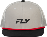 Fly Racing Fly Trucker Hat Grey with Adjustable Snapback for Off-Road and Street Vehicles