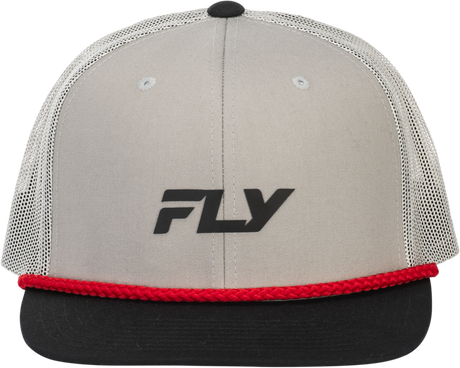 Fly Racing Fly Trucker Hat Grey with Adjustable Snapback for Off-Road and Street Vehicles