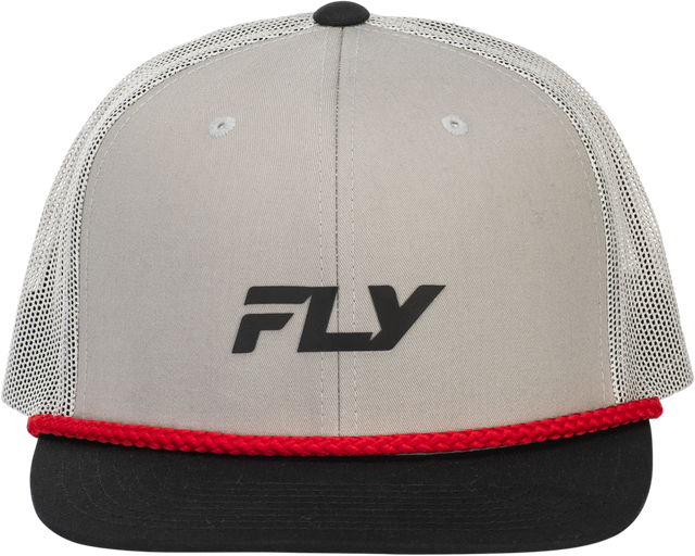 Fly Racing Fly Trucker Hat Grey with Adjustable Snapback for Off-Road and Street Vehicles