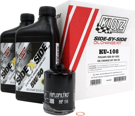 KLOTZ OIL Oil Change Kit - Polaris - 5W/50 KU-108