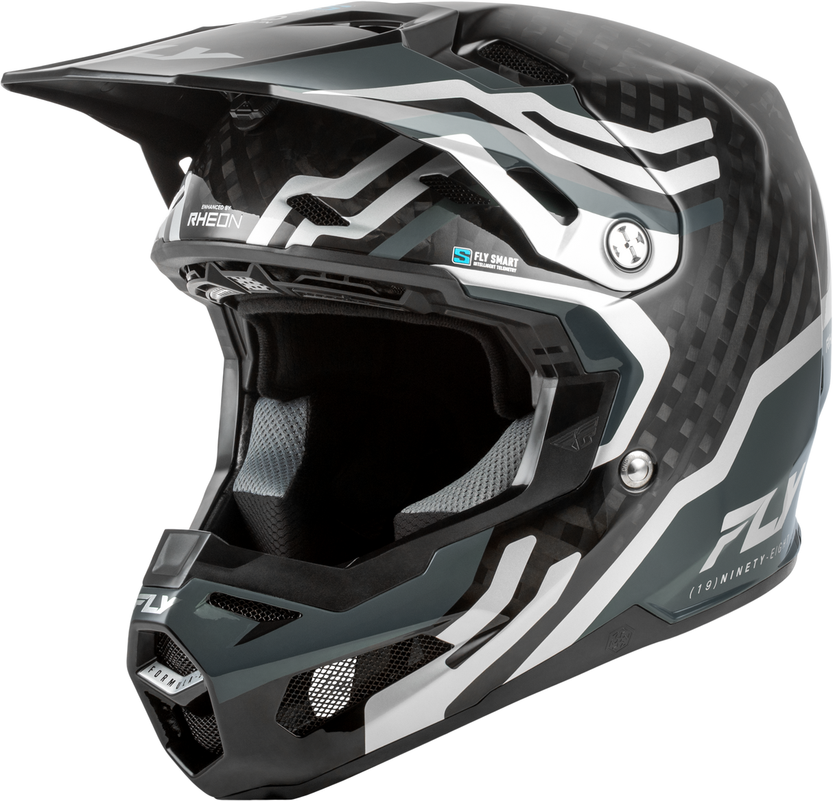 Fly Racing Yth Formula S Carbon Byte Helmet for Youth Motorcycle Riders - Black, Carbon/Grey/Silver with Vehicle Fitment