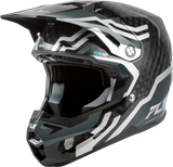 Fly Racing Formula S Carbon Byte Helmet for Off-Road and Street - Black Carbon/Grey/Silver, Fits Honda CRF250R, Yamaha YZ250F, KTM SX 250, Suzuki RM-Z250, Kawasaki KX250