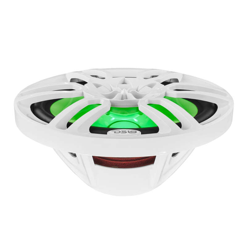 DS18 NXL Series 6x9 inch Marine Coaxial Speaker with RGB Lights - White, 125W RMS, 2-Way for Powersports and Marine Vehicles