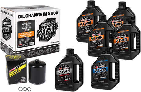 MAXIMA RACING OIL Evolution Mineral 20W-50 Oil Change Kit - Black Filter 90-069016PB