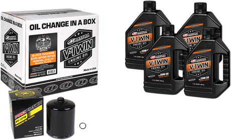 MAXIMA RACING OIL Evo/Sportster Quick Oil Change Kit - Black Filter 90-069014PB