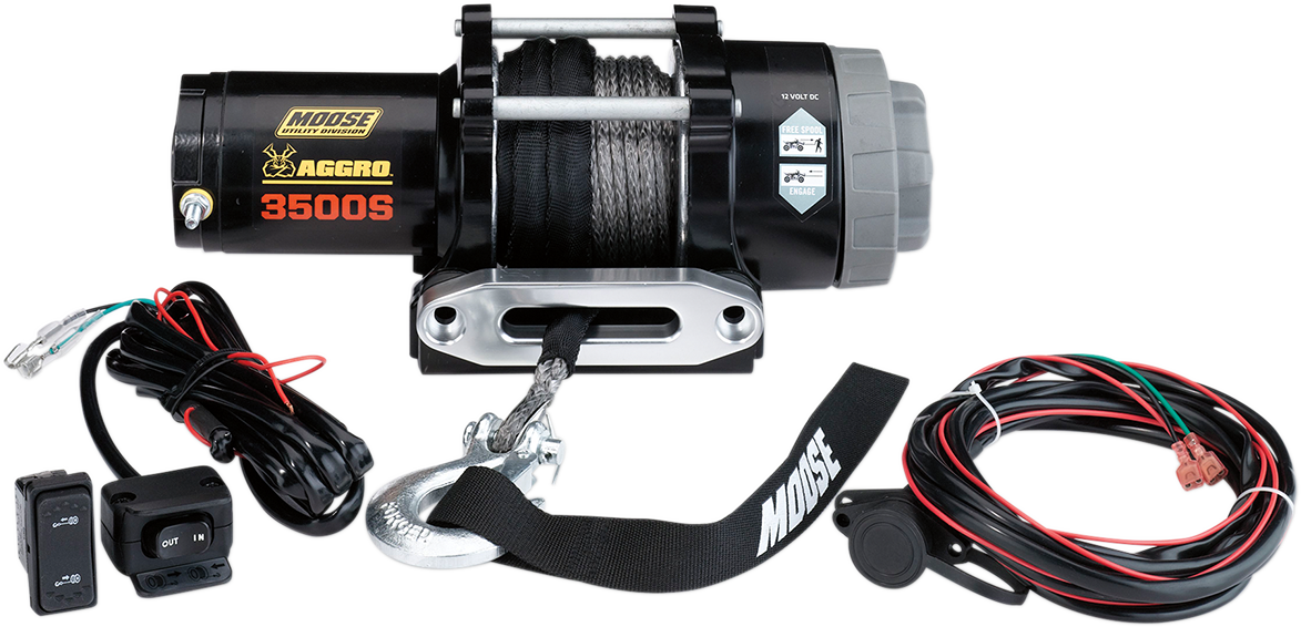MOOSE OFFROAD 3500 lb Winch - Synthetic Rope - 50' 104309