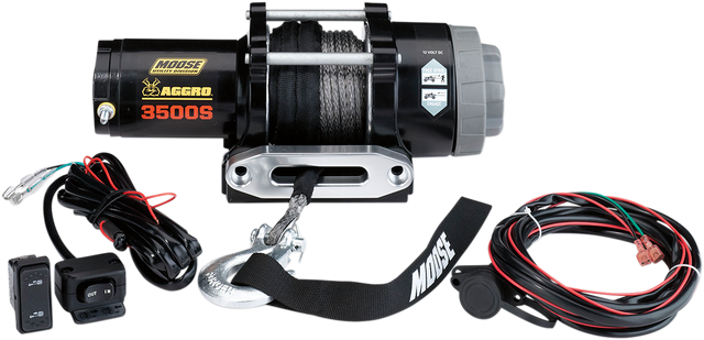 MOOSE OFFROAD 3500 lb Winch - Synthetic Rope - 50' 104309