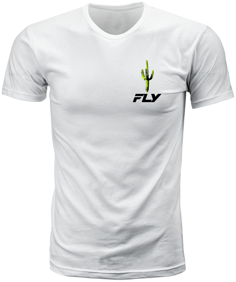 Fly Racing Desert Tee White Medium - Premium Crew Neck T-Shirt for Dirt Bikes and Off-Road Vehicles