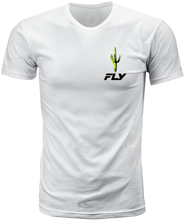 Fly Racing Desert Tee White Medium - Premium Crew Neck T-Shirt for Dirt Bikes and Off-Road Vehicles