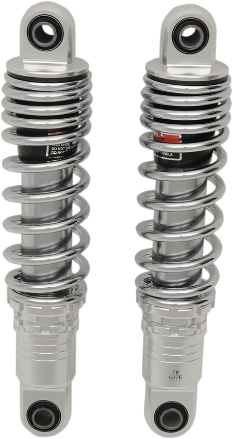 Drag Specialties Shocks Premium Ride-Height Adjustable 12-inch for Harley Davidson Touring Models - Chrome C16-0153A