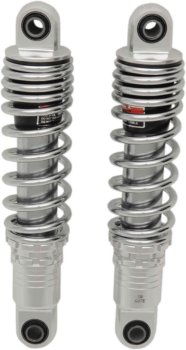 Drag Specialties Shocks Premium Ride-Height Adjustable 12-inch for Harley Davidson Touring Models - Chrome C16-0153A