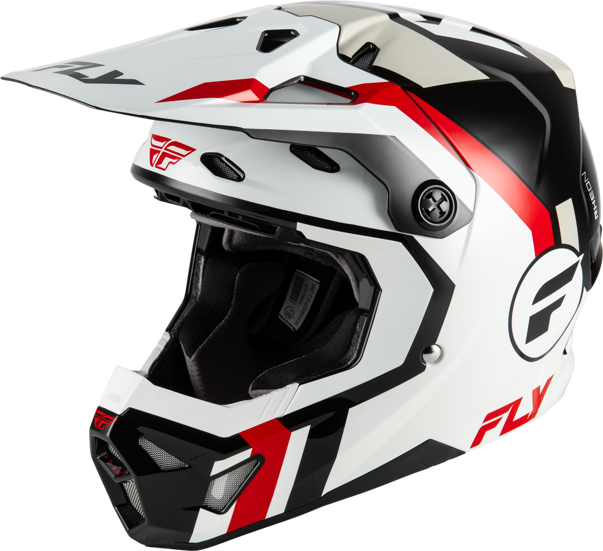 Fly Racing Formula CP Seal Helmet - White/Black/Red, XL - Lightweight Motorcycle Helmet with Impact Absorption and Ventilation for Off-Road and Street Use