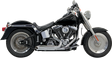 BASSANI XHAUST Pro Street Exhaust - Chrome - Turn Out - '86-'17 Softail 1S24D