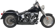 BASSANI XHAUST Pro Street Exhaust - Black - Turn Out - '86-'17 Softail 1S24DB