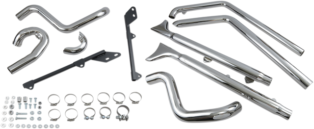 BASSANI XHAUST True Duals Exhaust System with Fishtail Mufflers - 33" - Softail - Baffle Included 1S66E-33