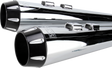 BASSANI XHAUST Megaphone Mufflers - Chr/Blk - Fluted - Performance Baffle FLH-517RL