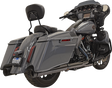 BASSANI XHAUST DNT Straight Can Mufflers for M8 CVO - Chrome/Black 1F73DNT5