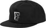 Fly Racing Varsity Hat Black with Embroidered Logo - Adjustable Snapback, One Size Fits Most