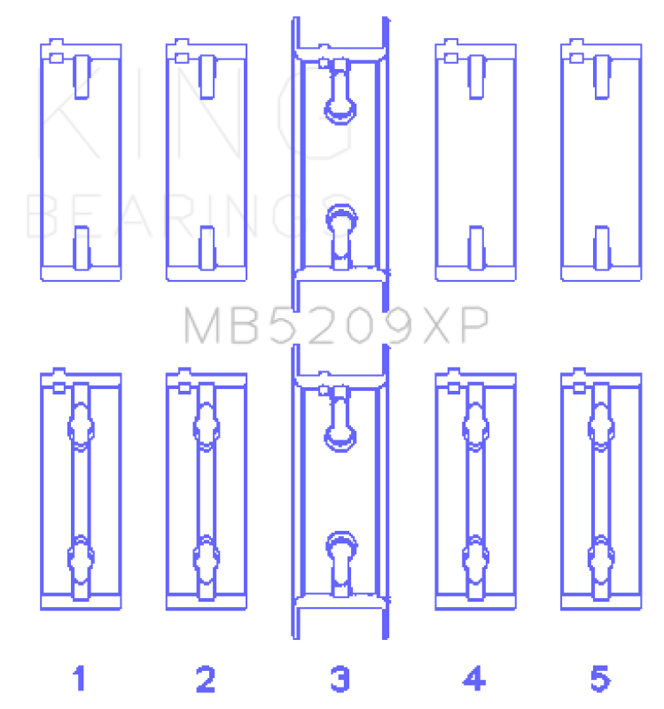 King Mitsubishi 4G63/4G64 7 Bolt 2nd Gen DSM and EVO I-IV (Size 0.25mm) Performance Main Bearing Set