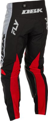 Fly Racing Kinetic DBK Pants Grey/Black/Red Size 32 - Durable Motorcycle Riding Pants with Mesh Comfort Liner and Adjustable Fit