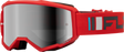 Fly Racing Zone Goggle Red/Charcoal with Silver Mirror/Smoke Lens - Compatible with ATV, Motorcycle, and Off-Road Vehicles