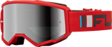 Fly Racing Zone Goggle Red/Charcoal with Silver Mirror/Smoke Lens - Compatible with ATV, Motorcycle, and Off-Road Vehicles