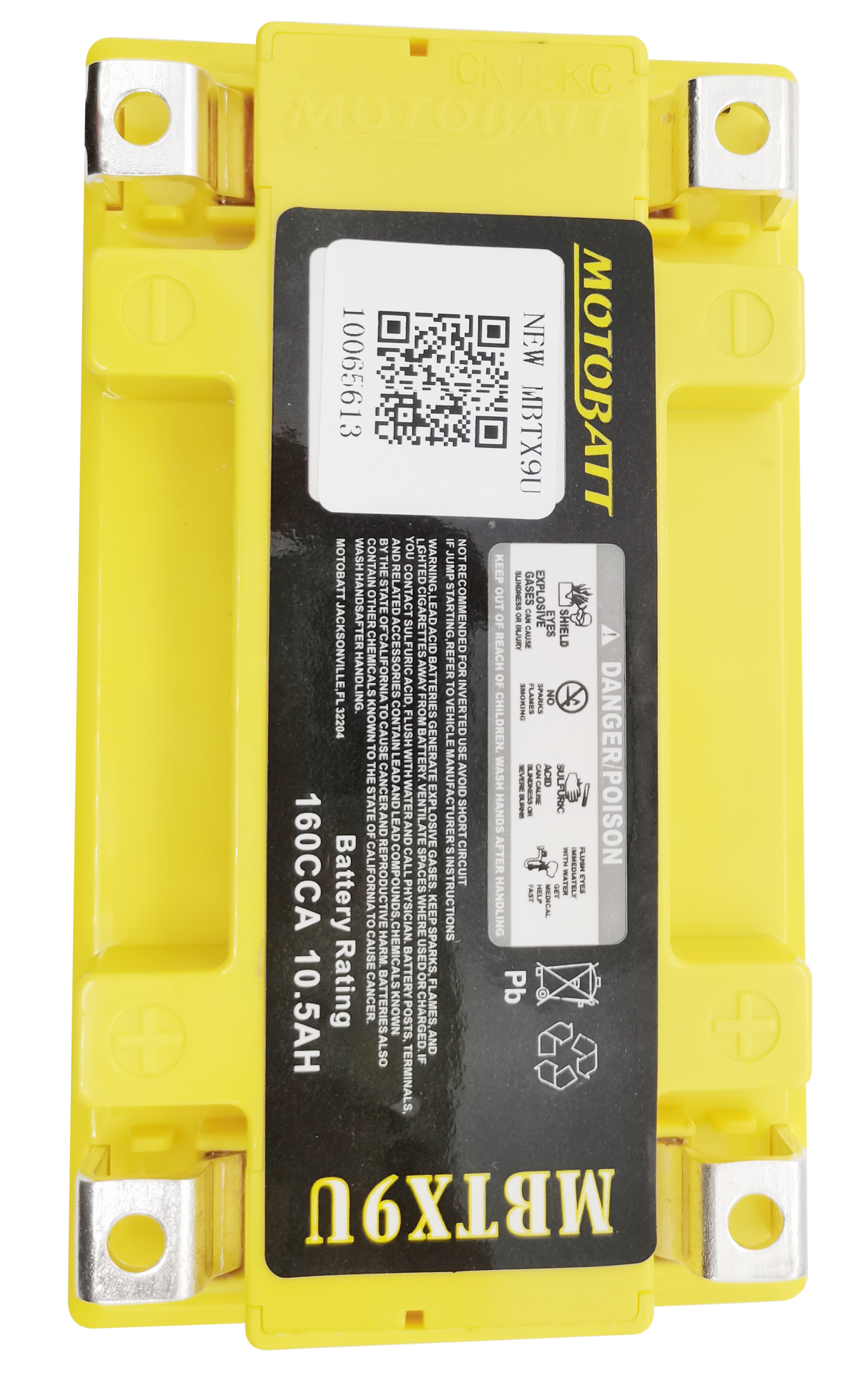Motobatt MBTX9U Sealed AGM Battery for ATV, Motorcycle, and Powersports Vehicles