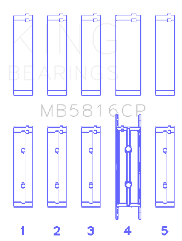 King Engine Bearings Ford 391CI 32V Turbo V8 Power Stroke/ O/S .040in Main Bearing Set