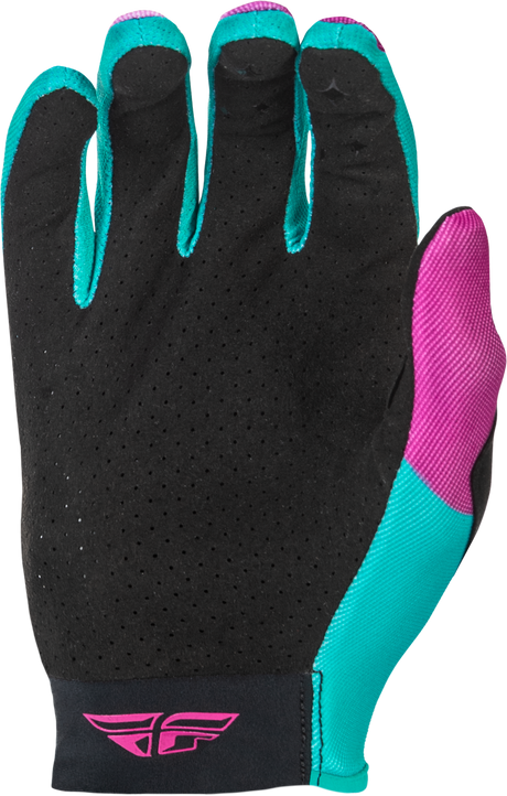 Fly Racing Women's Lite Gloves Pink/Turquoise XL – Lightweight Racing Gloves for Motocross and Off-Road Vehicles