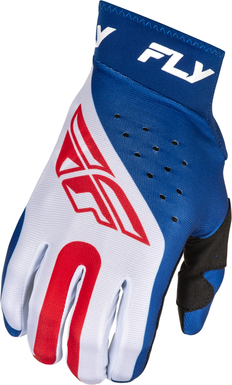 Fly Racing Pro Lite Gloves for Motorcycle Riding – Medium, Red/White/Blue