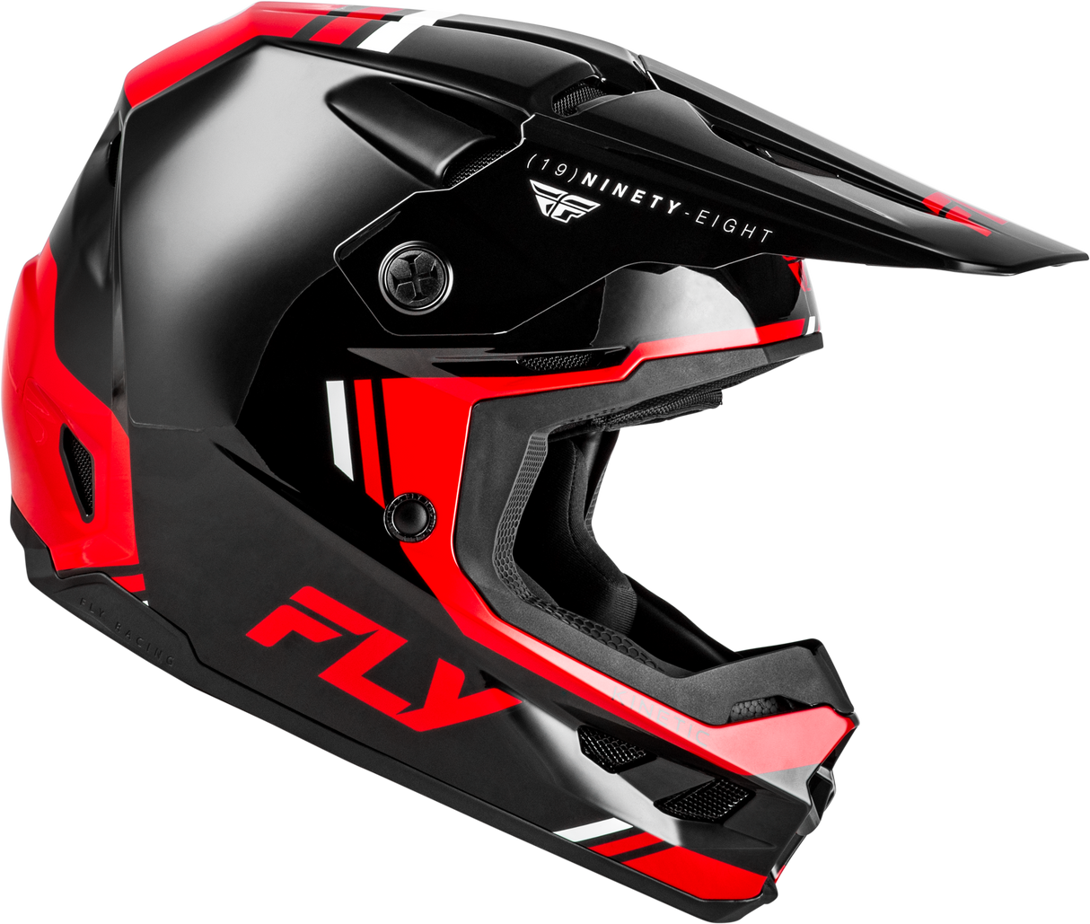 Fly Racing Kinetic Verdict Helmet Black/Red/White for Off-Road Motorcycles, XS