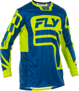 Fly Racing Lite Lancer Jersey Navy/Hi Vis Large - Breathable Motorcycle Riding Jersey for Off-Road and Motocross