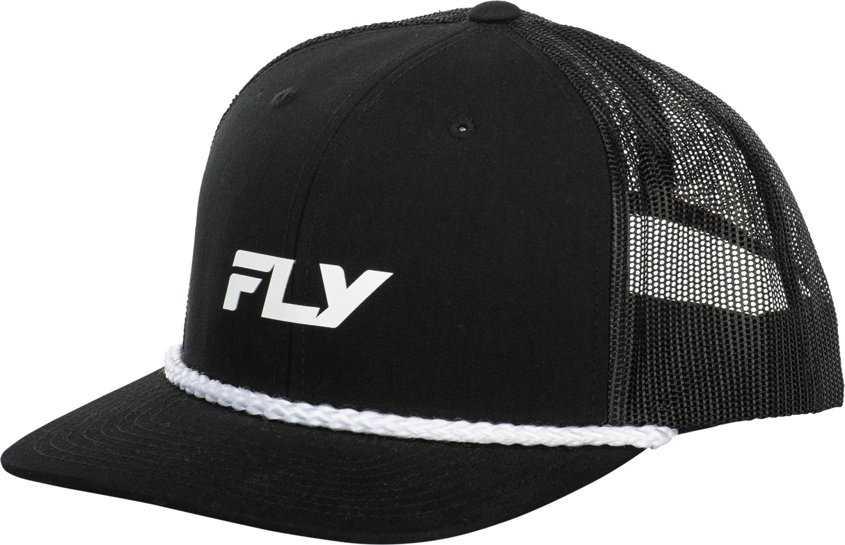 Fly Racing Black Trucker Hat - Adjustable Snapback Cap with Curved Bill for Men and Women