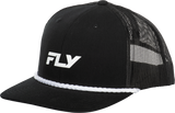 Fly Racing Black Trucker Hat - Adjustable Snapback Cap with Curved Bill for Men and Women