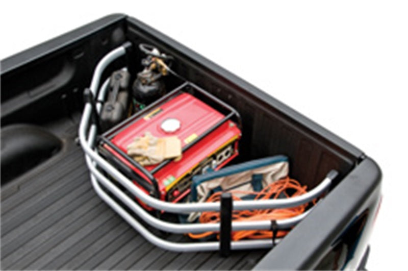 AMP Research BedXtender HD Sport for Chevrolet Silverado 1500 and Ford Super Duty - Silver, Part #74804-00A