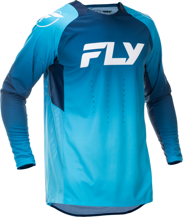 Fly Racing Evolution DST Jersey Blue/White for Mountain Biking and Cycling