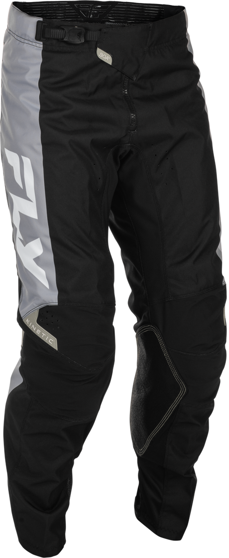 Fly Racing Kinetic Pants Black/Grey Size 30 – Durable Motorcycle Riding Gear with Mesh Comfort Liner and Adjustable Fit