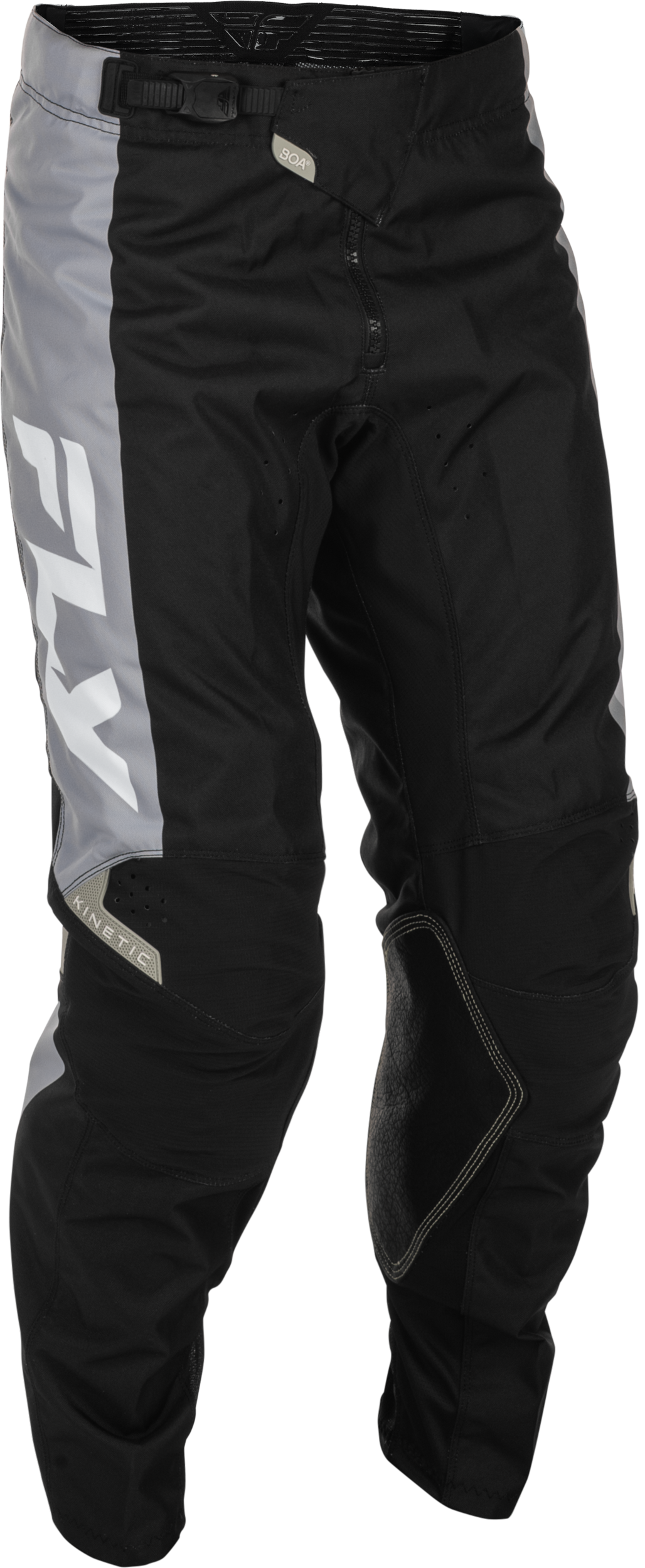 Fly Racing Kinetic Pants Black/Grey Size 36 - Durable Motorcycle Riding Pants with Mesh Liner and Adjustable Fit