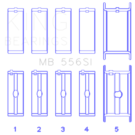 King Engine Bearings Chevrolet 396/400/427/502 (Undersize 0.40in) SI-Series Main Bearing Set
