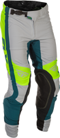 Fly Racing Lite Pants Grey, Lime & Teal Size 36 – Lightweight Motorcycle Riding Pants with Kevlar Reinforcement and BOA® Fit System