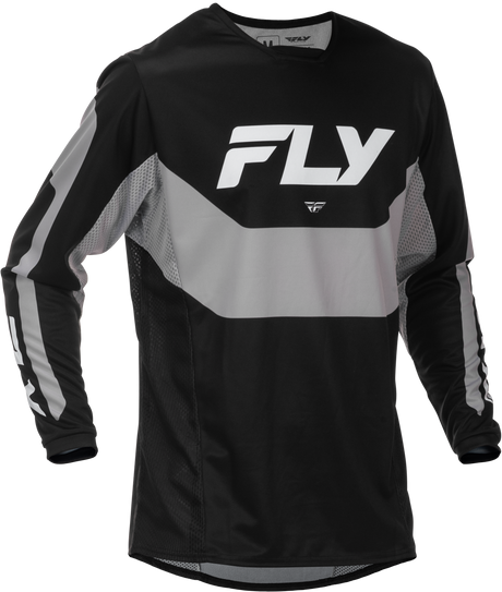 Fly Racing Kinetic Jersey Black/Grey Medium for Motocross and Off-Road Vehicles