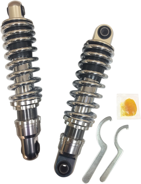 Drag Specialties C16-0148 Premium Chrome Shock for 1991-2017 FXD Motorcycles, 10.5 Inch Length