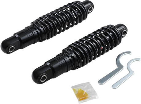 DRAG SPECIALTIES SHOCKS Premium Ride-Height Adjustable Rear Shock for Harley-Davidson Touring Models - 11 Inch Heavy Duty Black C16-0160HB
