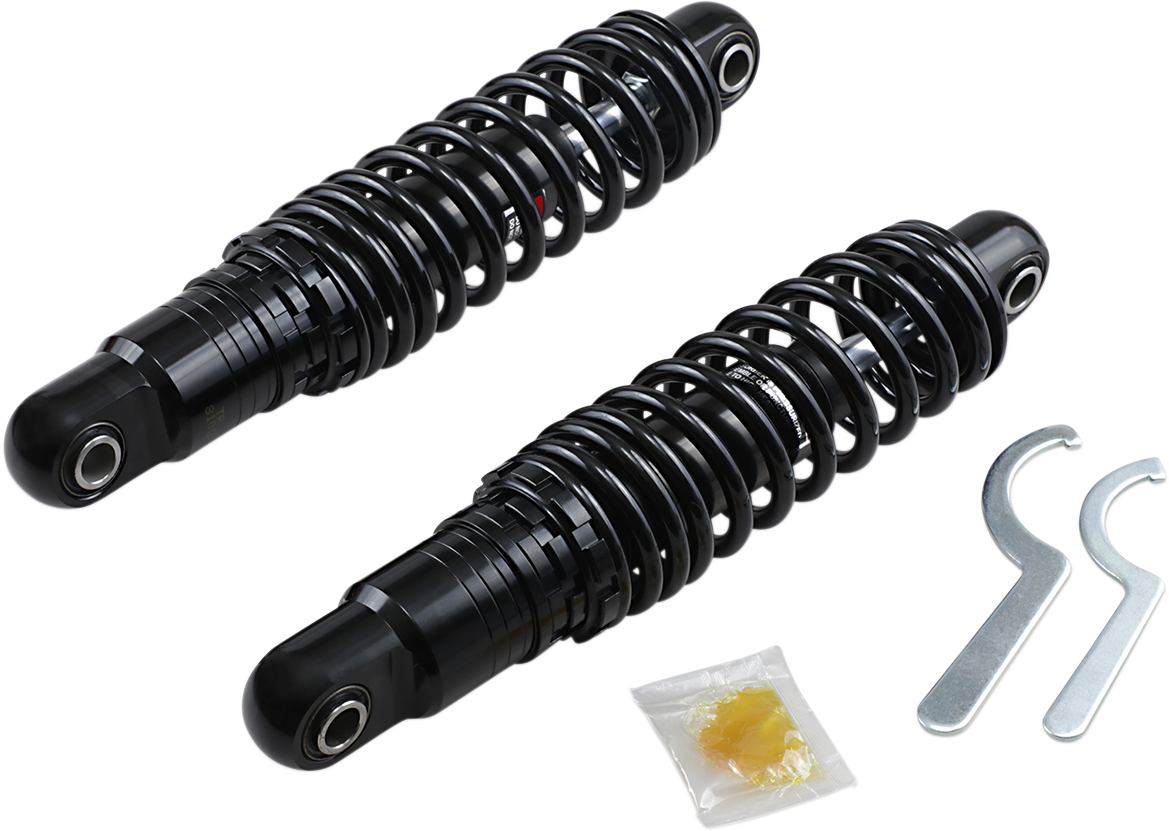 Drag Specialties C16-0162HB Premium Ride-Height Adjustable 12-Inch Heavy Duty Black Shocks for Harley-Davidson Touring Models