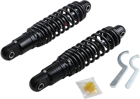 Drag Specialties C16-0162HB Premium Ride-Height Adjustable 12-Inch Heavy Duty Black Shocks for Harley-Davidson Touring Models