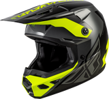 FLY Racing Kinetic Crest Helmet for Off-Road Motorcycles – Grey/Black/Hi Vis, XL